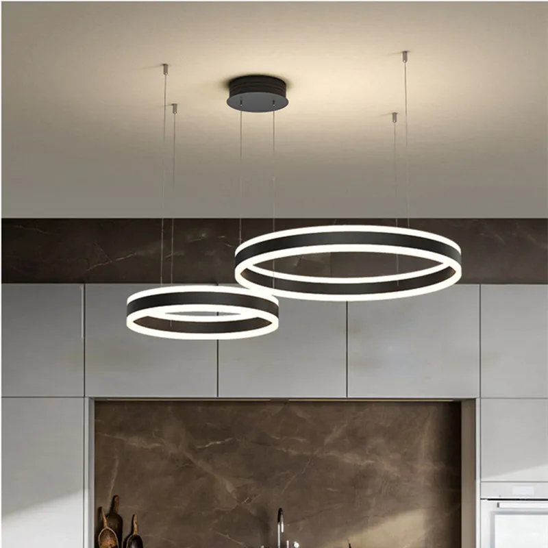 

Modern Led Chandelier lighting Living Room Lustre Ring Line hang Pendant Chandelier Circle Suspend Chandelier Lamp Home Fixtures