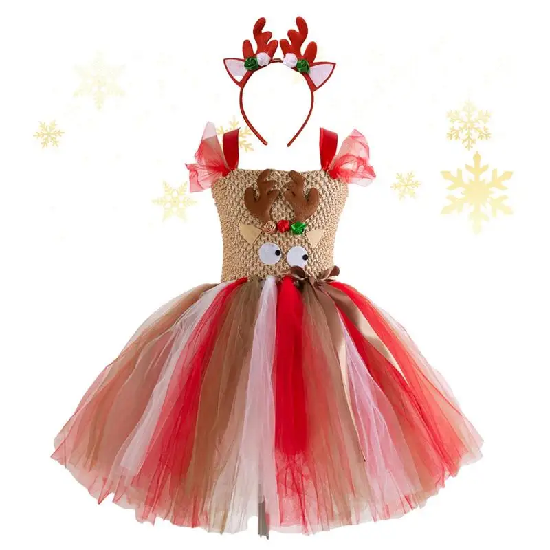 

Рождественское платье для малышей, рождественское детское платье для фотосессии, винтажное платье без рукавов с головным убором для конкур...