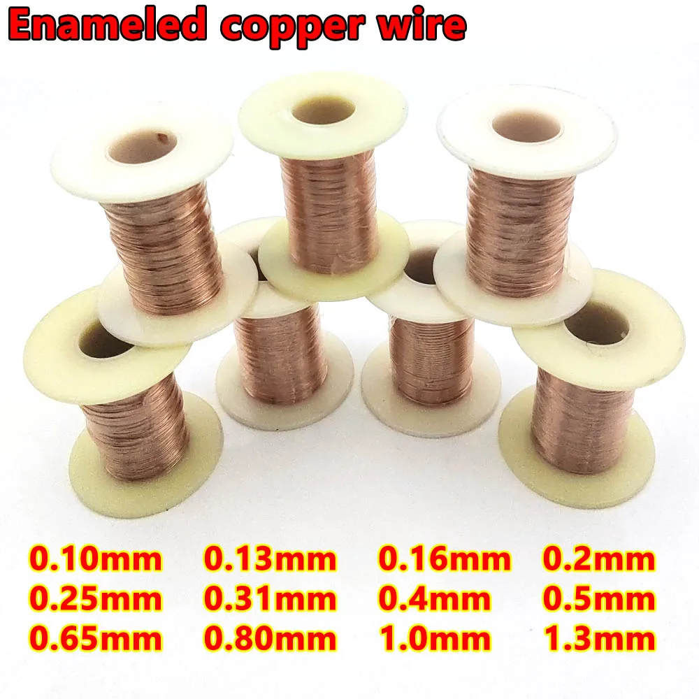 

100g/roll 0.1mm 0.2mm 0.25 0.5 0.8 1.3mm Enameled copper wire Cable Copper Wire Magnet Enameled Copper Winding Coil Copper Wire