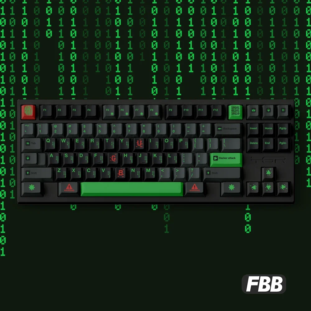Набор колпачков для ключей на тему FBB Hacker 171 клавиш PBT сублимационная краска
