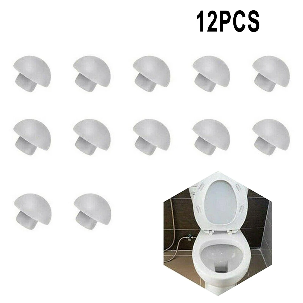 12pcs Toilet Lid Plastic Antislip Gasket Toilet Seat Shock-Proof Buffers Cushion Rubber Pad Cover Bumper Shock Bathroom Fixtures images - 6