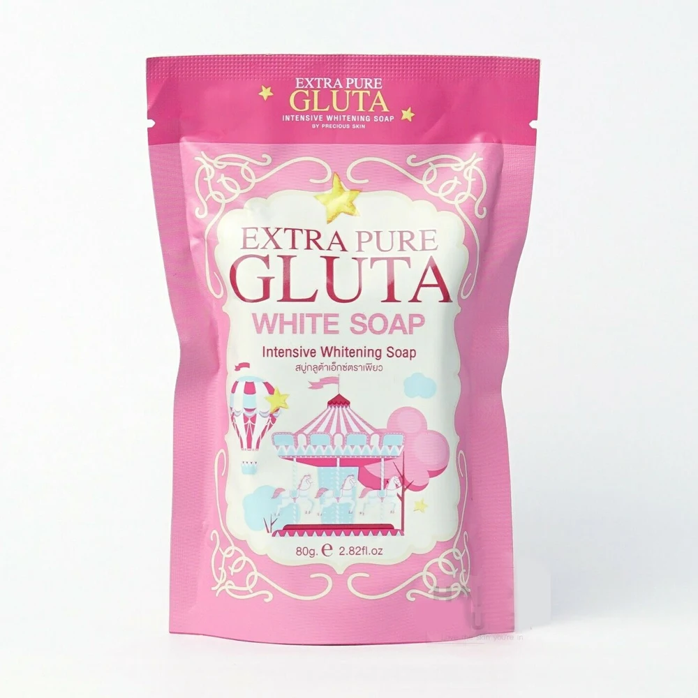 

Extra pure gluta white soap Intensive whitening brightening skin 80g anti-bacteria ,smoothen ,firming skin