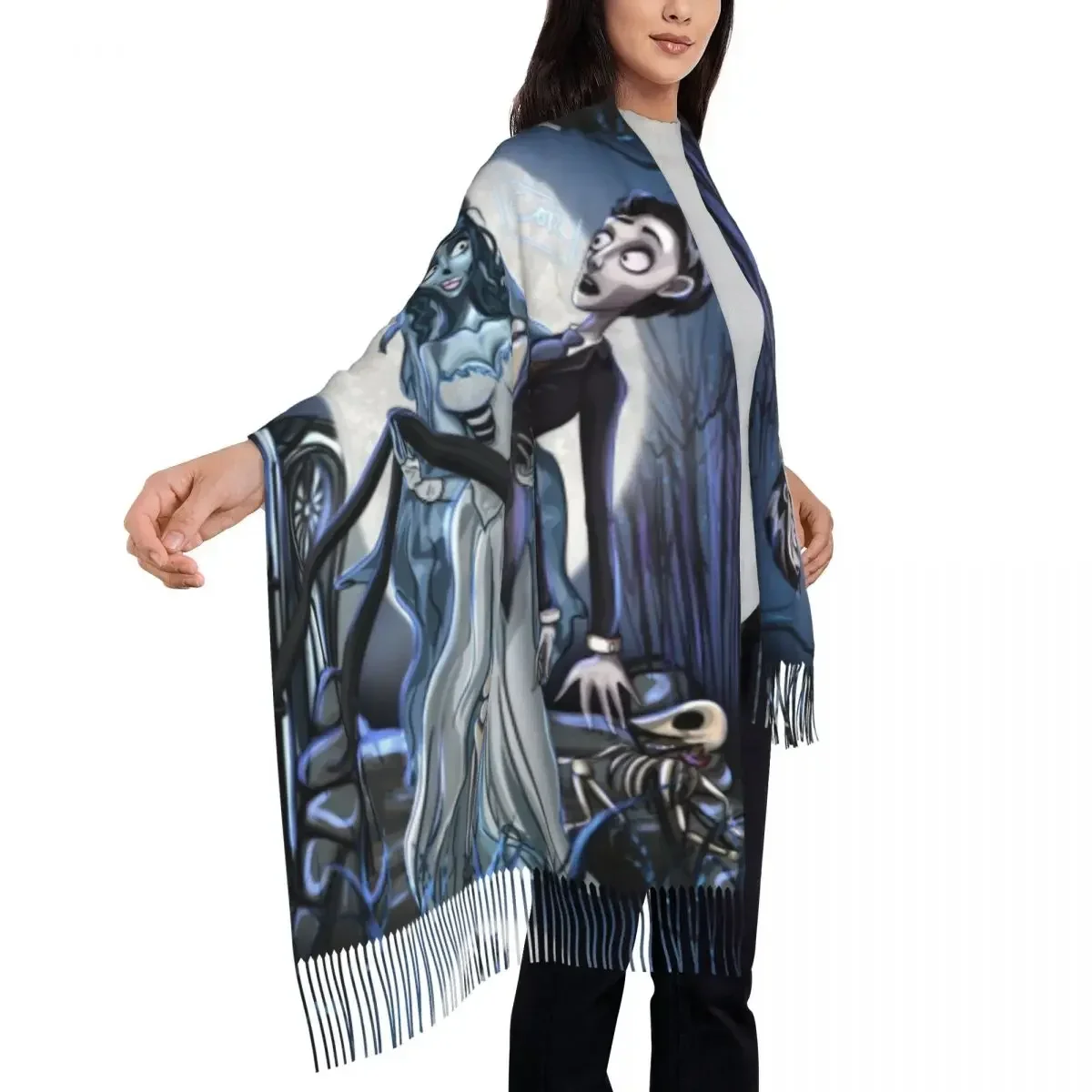 Шарф для невесты Эмили и шарф женщин длинный зимний теплый с кисточками унисекс