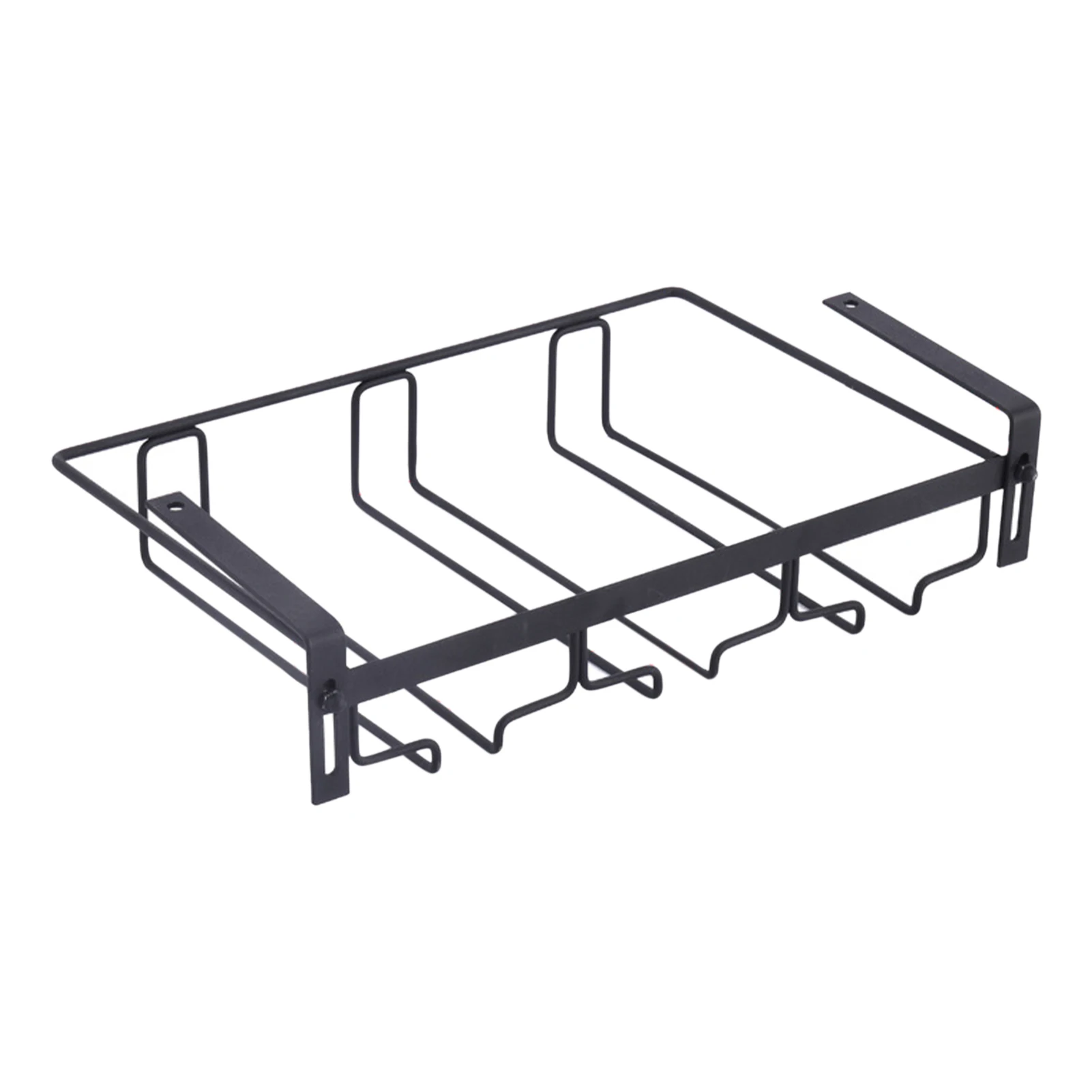 

Metal For Kitchen Home Hanging Holder Storage Rack Easy Install Pantry Under Cabinet Wine Glass Shelf Stemware Support Bar