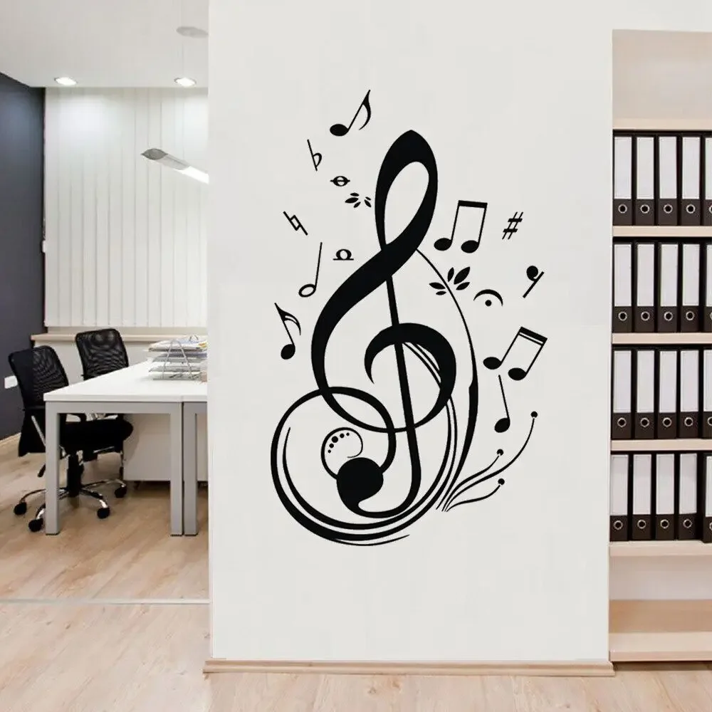Съемные детские наклейки на стену музыкальные ноты декор для гостиной настенное