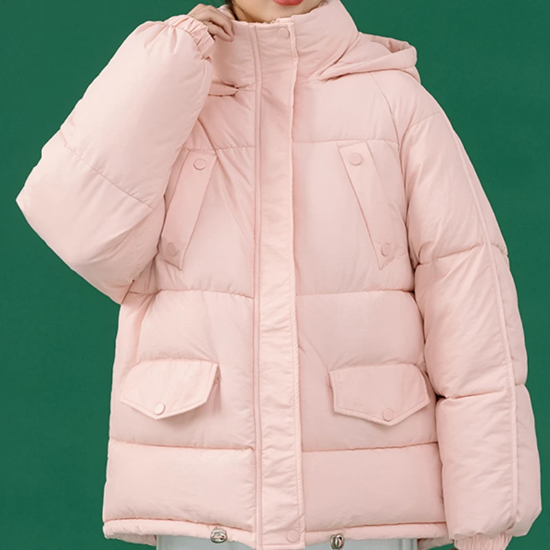 Women Patchwork Fashion Coats Loose Warm Parkas Teen Girls Casual Winter Down Jackets Hooded Thick Solid Female Overcoat Korean