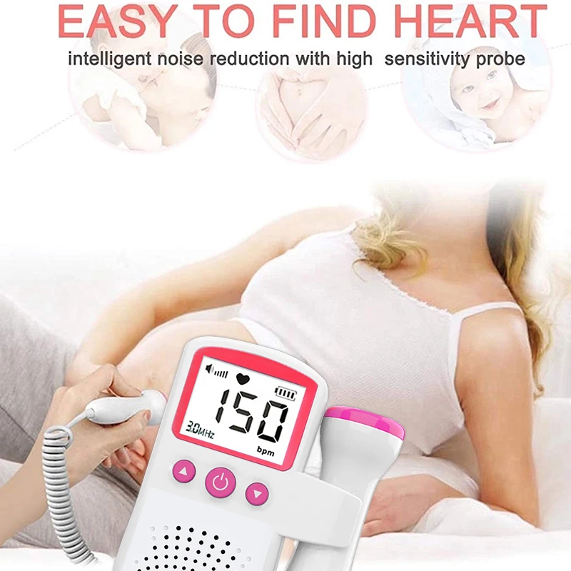 Portable Monitor Fetal Doppler Detector Household Sonar Ultrasound Fetus For Pregnant 3MHz No Radiation | Красота и здоровье