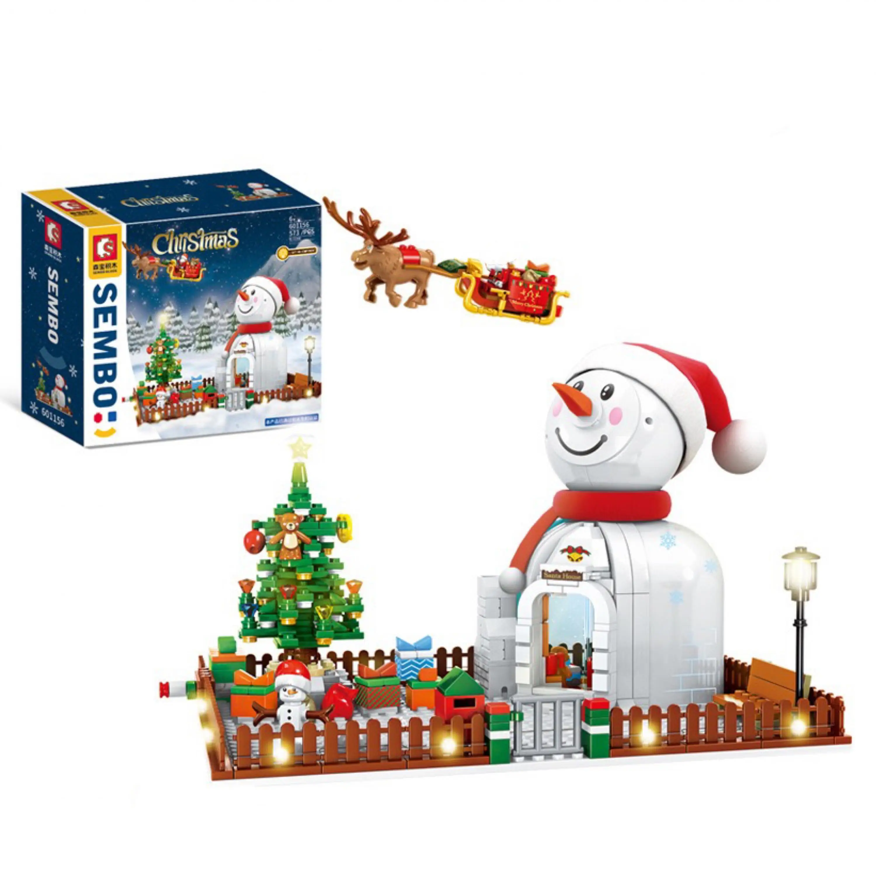 

2021 Sembo Christmas Snowman Gift House Building Blocks City Friends Gingerbread Tree Bricks Santa Toys For Children Xmas Gifts