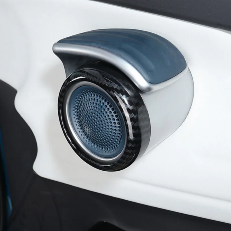 BJMYCYY для BYD Atto 3 2022 2023 EV Yuan 4 шт./комплект, декоративное кольцо из углеродного волокна для автомобильных дверных динамиков