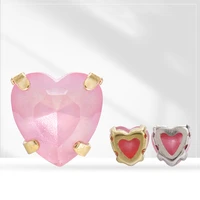 heart shape k9 light rose red aurora mocha sewing crystal glass rhinestones for jewelry making wedding dress 8mm 84pcsbag