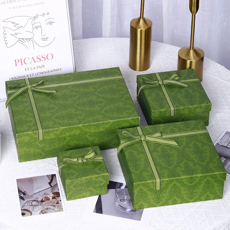 Rigid Presentation Box Gift Packing Box With Bow Ribbon For Gifting Chocolates, Clothes And All Accessories