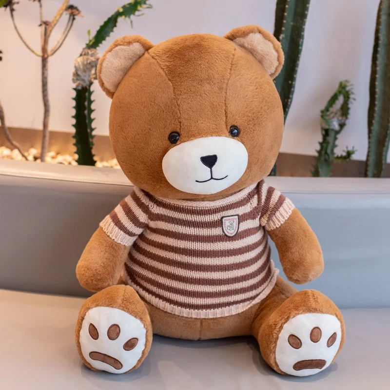 

1 шт. 30/45/60 см, Забавный милый плюшевый мишка, плюшевая игрушка, большой медведь в объятиях со свитером, Детская кукла, рождественский подарок,...