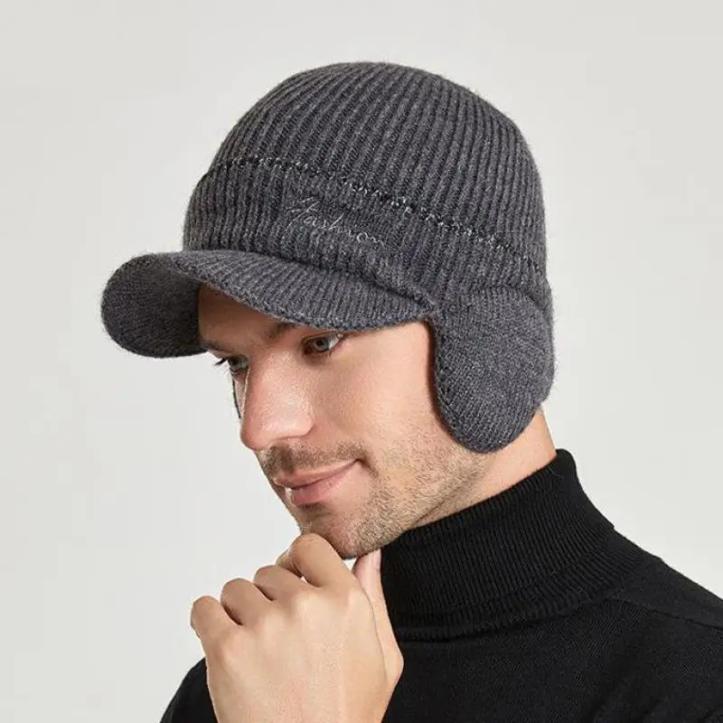

COKK Winter Hats For Men Beanie Ear Protection Knitted Velvet Bonnet Outdoor Keep Warm Ski Winter Cap Male Gorro New