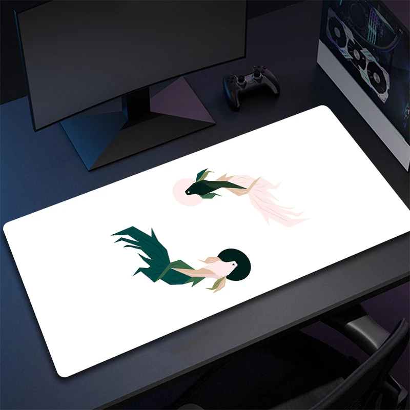 

Mouse Pad Koi Game Art Large Computer Mouse Mat Gamer office Non-Slip Big Mousepad Gaming Locking Edge Laptop Keyboard Mat XXL