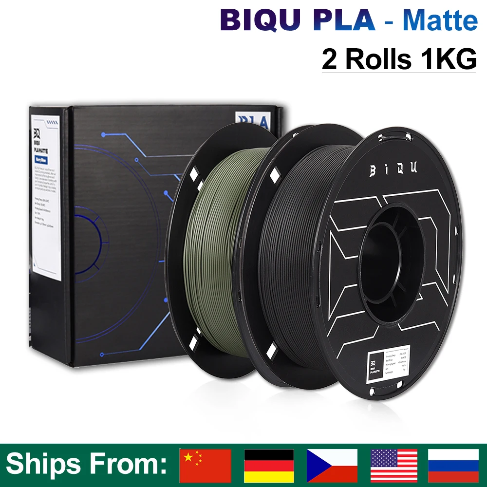 

BIQU PLA Filament Matte 1.75mm 2 Rolls 1KG 3D Printing Material 3D Printer Parts For Ender 3 V2 BIQU B1 BX Printer 3D Pen