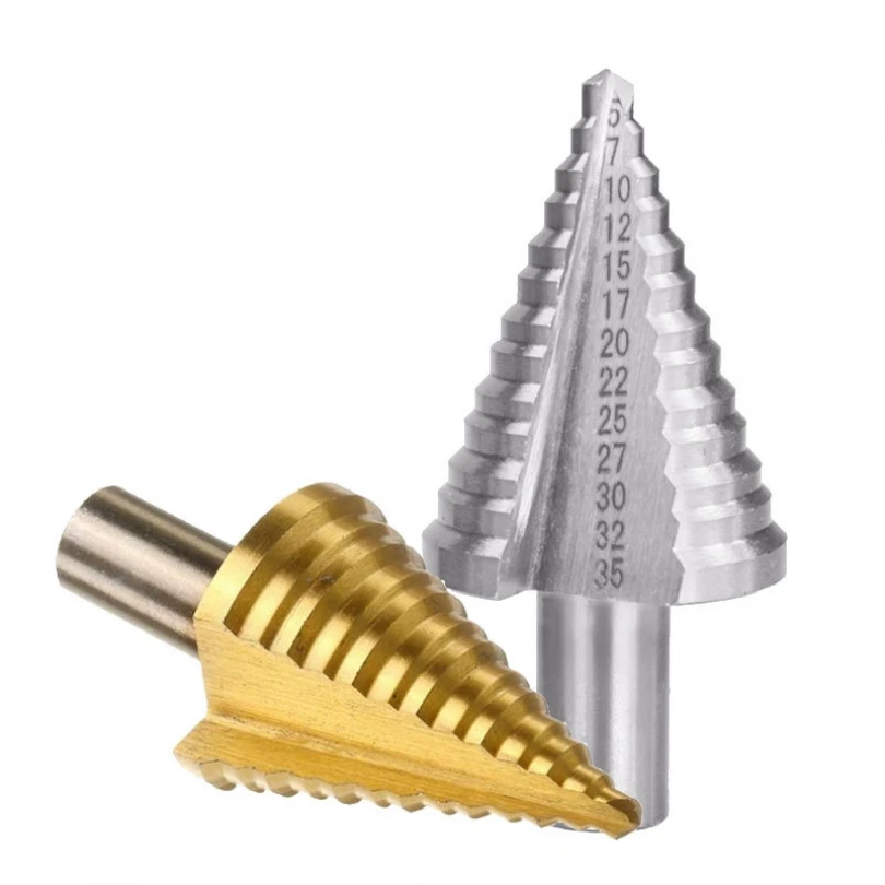 

1 Piece 5 - 35mm Round Shank Straight Groove Step Drill Bit for Woodworking / Iron Plate Drilling