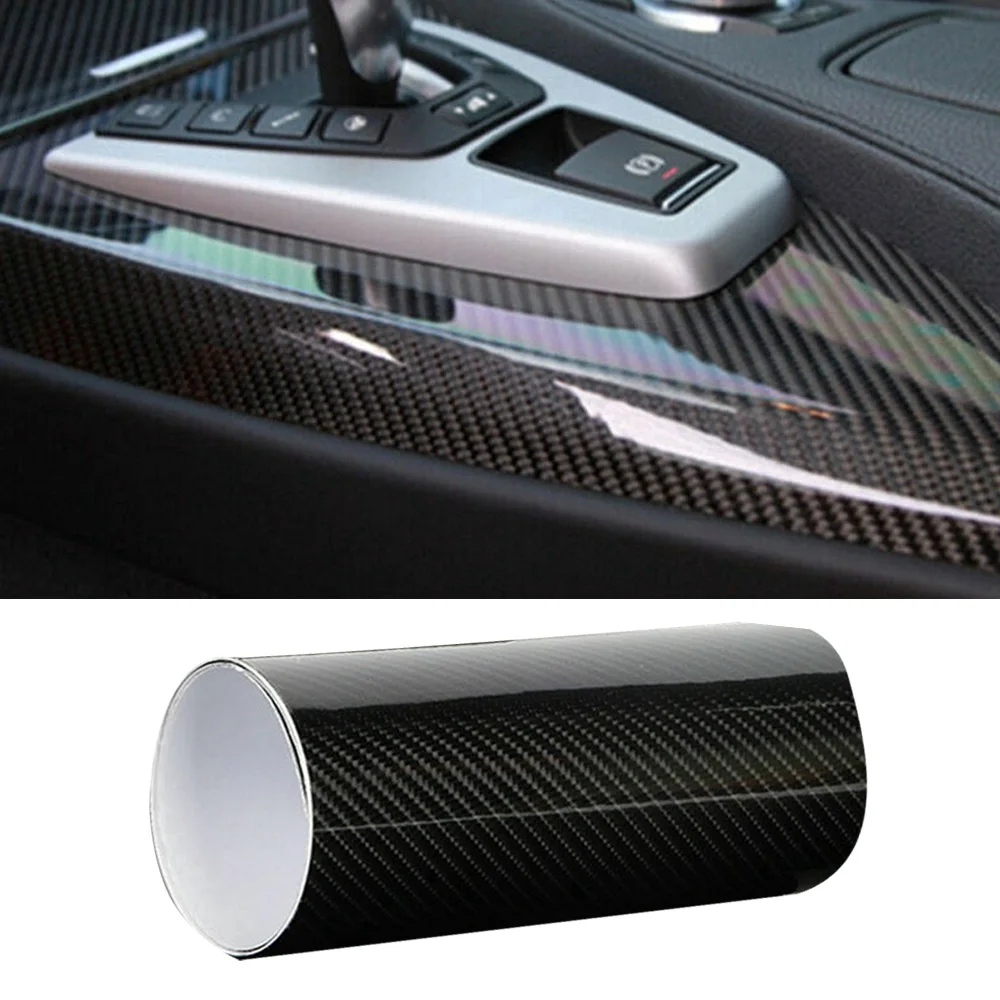 

7D Glossy Waterproof Carbon Fiber Vinyl Car Wrapping Film Sticker Decal 30 X 152cm Auto Decal Paper Car Styling Wrap