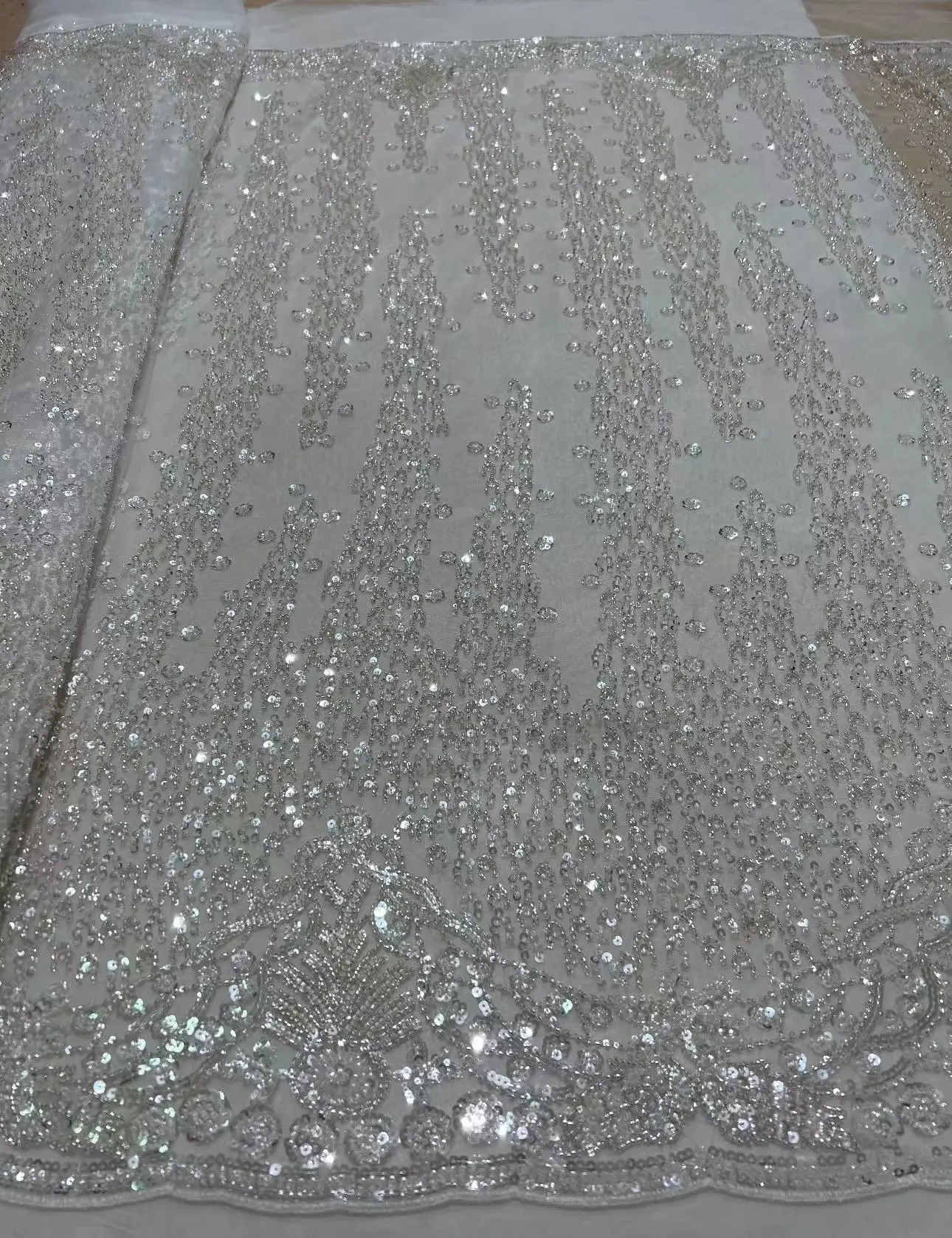 Высококачественная вышитая вручную фотография для свадьбы 5 ярдов чистый белый