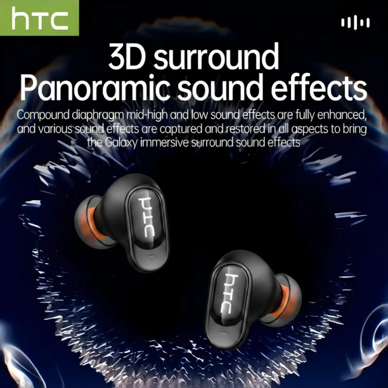 Bluetooth-наушники HTC NE79, спортивные игровые беспроводные наушники с длительным временем автономной работы, комфортные беспроводные наушники, премиум-качество звука, мягкие наушники-вкладыши (art.: 3920db731f909) - 3920db731f909