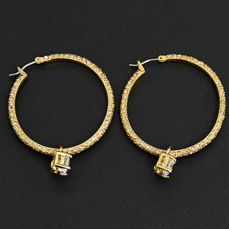 Серьги с кристаллами и короной в Европе США преувеличенные темпераментные