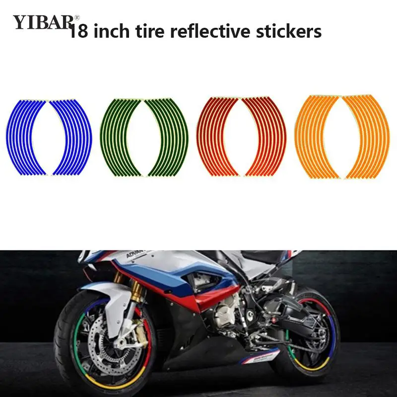 

18inch Motorcycle Wheel Stickers Wheel Rim Stickers Steel Rim Stickers Modified Wheel Hub Stickers Tire Reflective Stickers