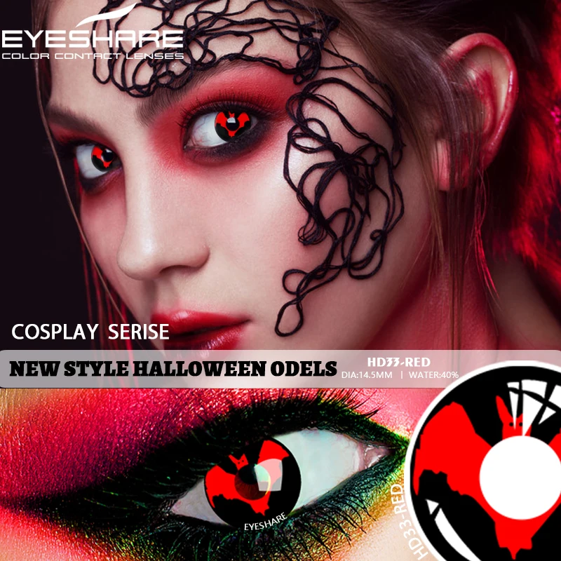 eyeshare eye lenses 1pair white mesh cosplay contact lenses for eyes colored contact lens white red crazy lenses for halloween free global shipping