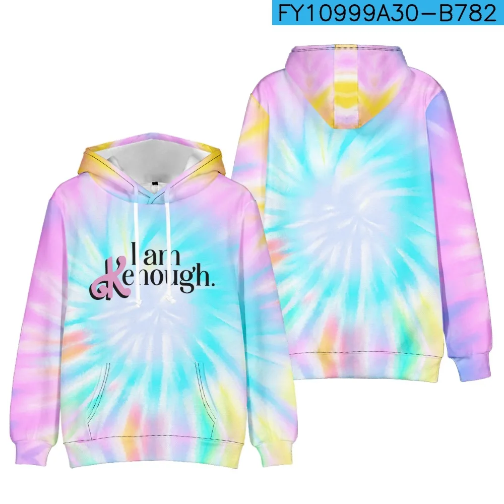 

I Am Kenough Hoodies Tie Dye 3D Print Streetwear Boys Girls Casual Fashion Sweatshirts Oversized Hoodie Kids Tracksuits Clothing