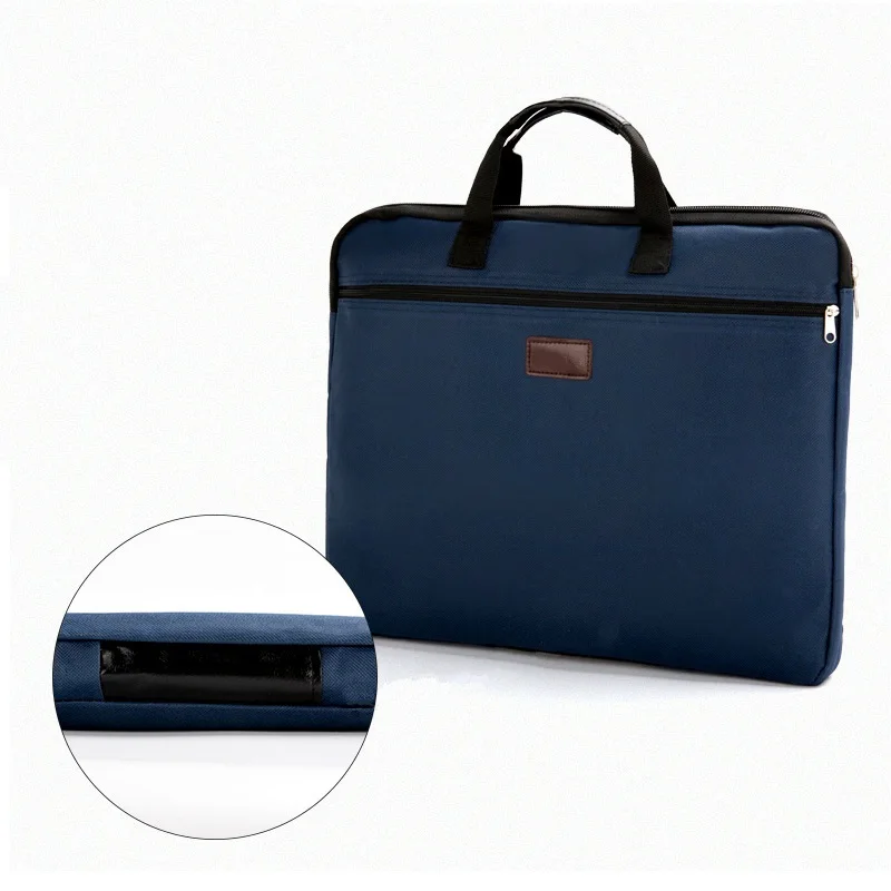 

Meeting Bag Capacity Bag Office Information Document Women Zipper Large Handbag Portable Bag Men Briefcase Multi-layer Canvas