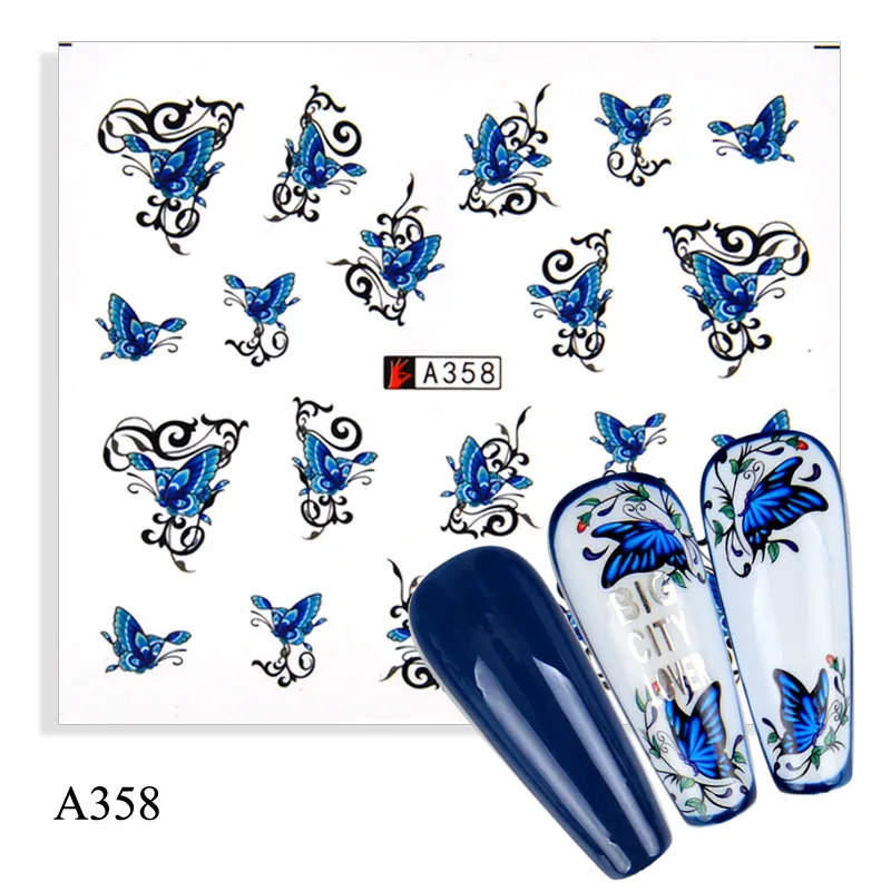 

Stickers Nail Art Charms Designer Supplies Pegatinas Decorations Autocollant Naklejki Korean Manicura Leopard Butterfly Water