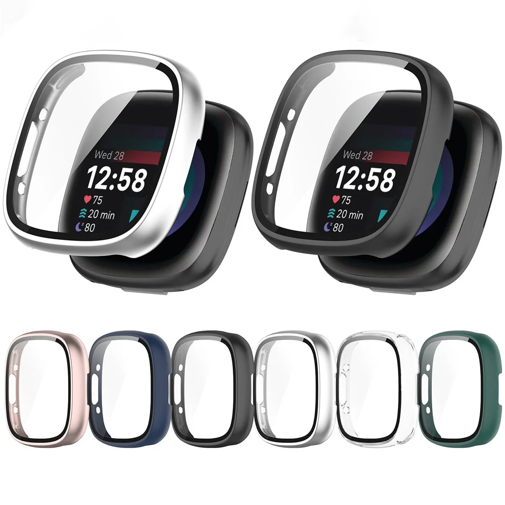

1 PCS Electroplated Full Protective Case Tpu Soft Rubber Protective Sleeve for Fitbit Versa 4 Sense 2 Upgraded Parts Accessories