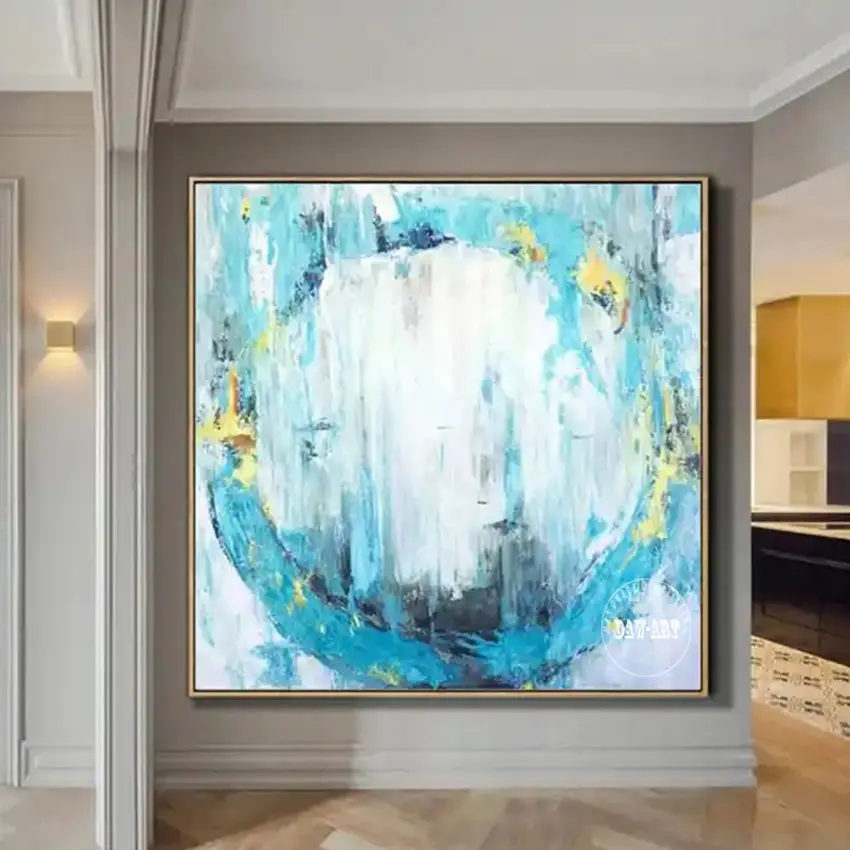 

Современные абстрактные картины Примеры искусства Холст Ролл Большой размер Офисный декор Картина Синяя акриловая текстура Без рамки Настенная подвеска