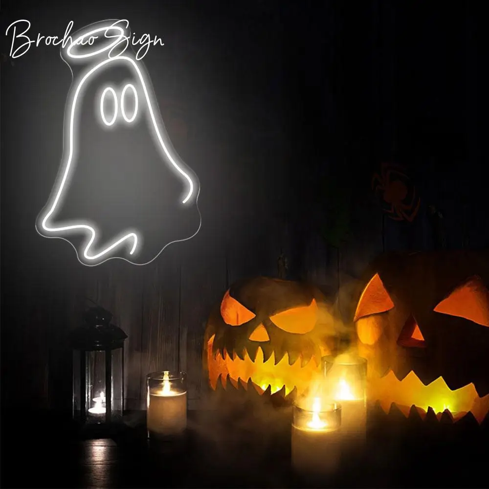 

Halloween Decoration Light Ghost Neon Sign LED Neon lights Wall Lamp For Party Decor Home House Room Bar Shop Yard Doorway Decor