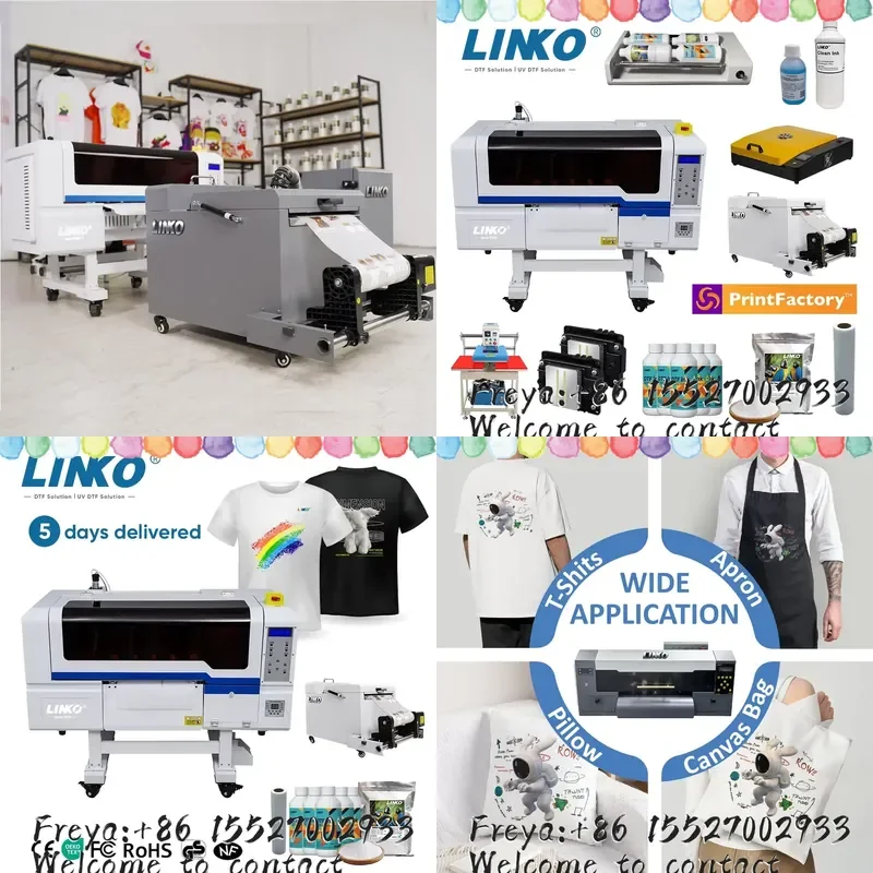 Фото Принтер DTF LINKO Mini A3 30 см для футболок с двумя печатающими головками I3200 XP600, принтер DTF A3 30 см с печью для сушки и нагрева пленки DTF №1