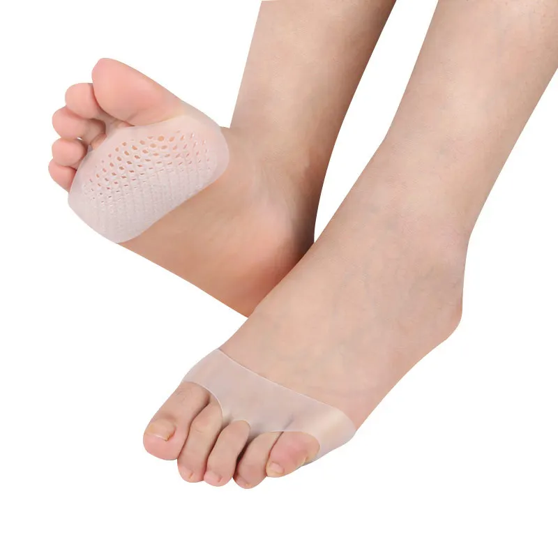 

1Pair Gel Forefoot Metatarsal Pad SiliconToe Separator Anti-skid Breathable Pain Relief Forefoot Supports Foot Massage Insoles
