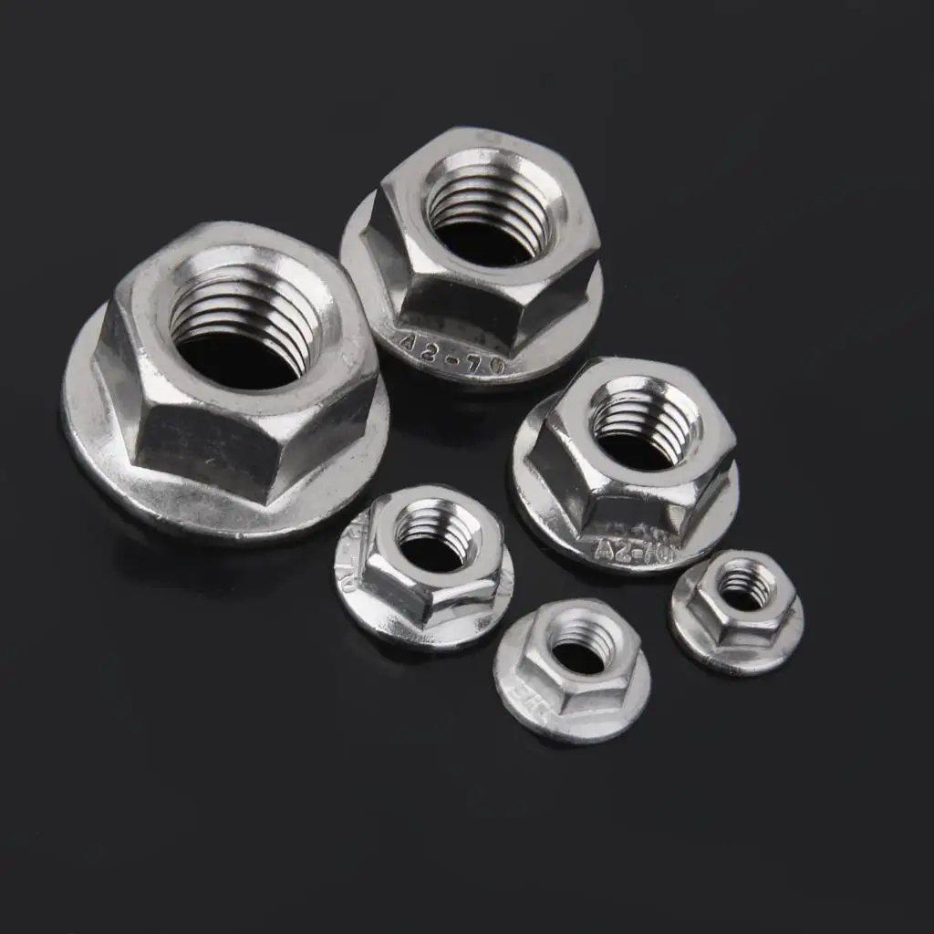 

5x 10Pcs A2 -M12 Stainless Steel Metric Serrated Flange Nuts Screws