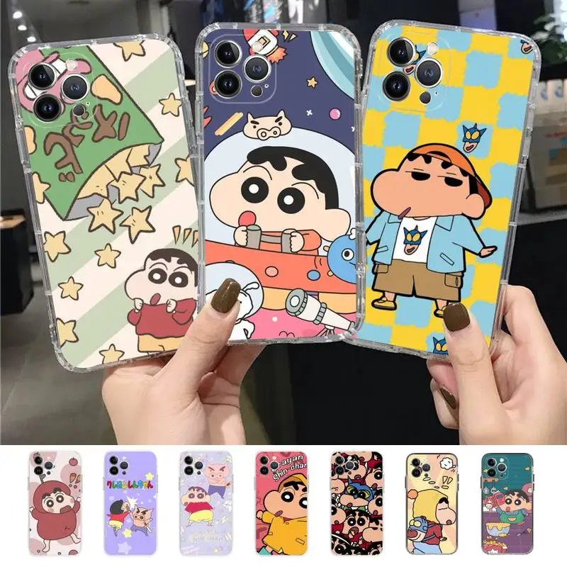 

Anime Cartoon C-Crayon Shin-chans Phone Case for iPhone 11 12 13 mini pro XS MAX 8 7 6 6S Plus X 5S SE 2020 XR case
