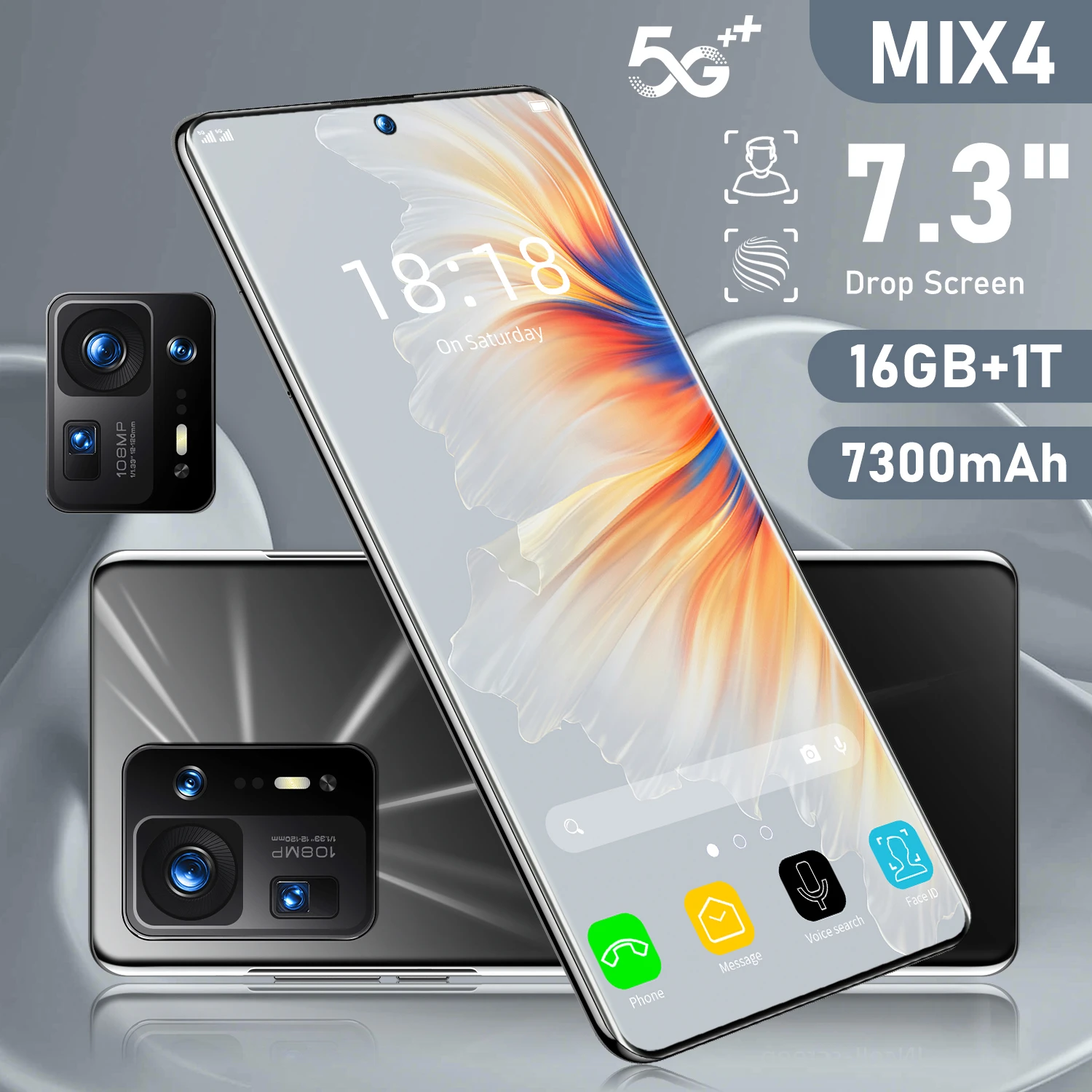 Оригинальный телефон смартфон MIX4 7 3 дюйма 16 ГБ + ТБ разблокированные мобильные