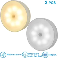 motion sensor wireless led night lights built in 400ma battery for bedroom wall staircase closet room aisle lighting