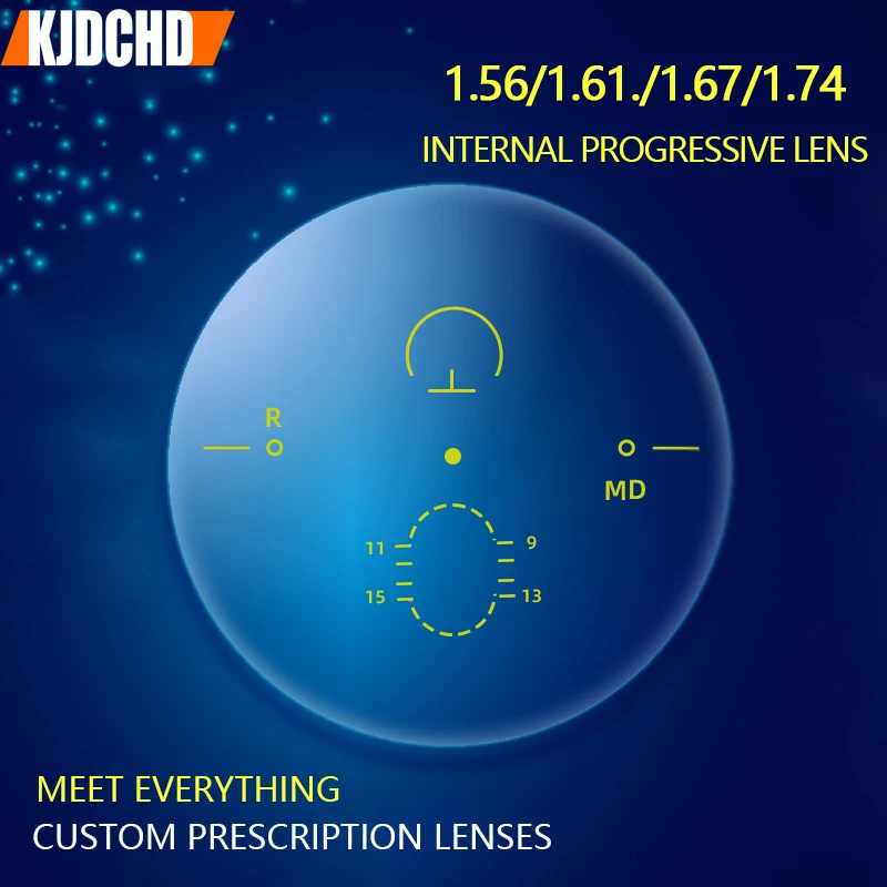 Внутренние прогрессивные оптические линзы Φ CR39 1 56/1 61/1 67/1 74 профессиональные по
