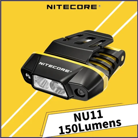 Налобный фонарь NITECORE NU11, 150 лм, с датчиком движения, легкий, встроенный аккумулятор 600 мАч, перезаряжаемый