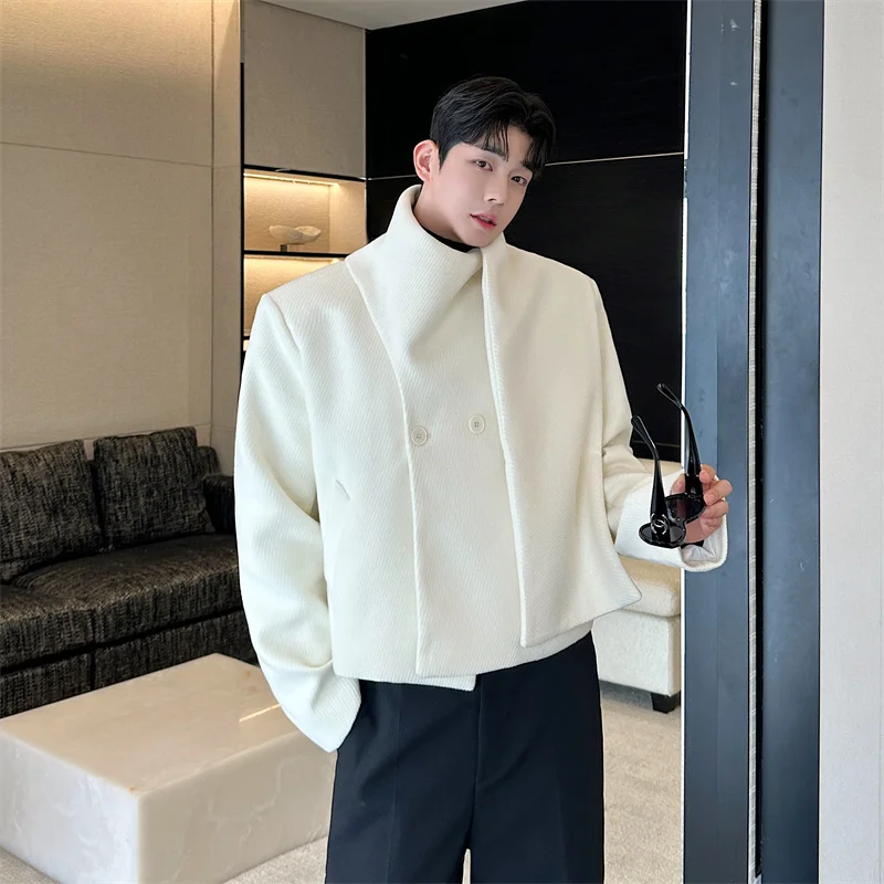 Пальто NOYMEI мужское зимнее Новое утепленное дизайнерское двубортное однотонное