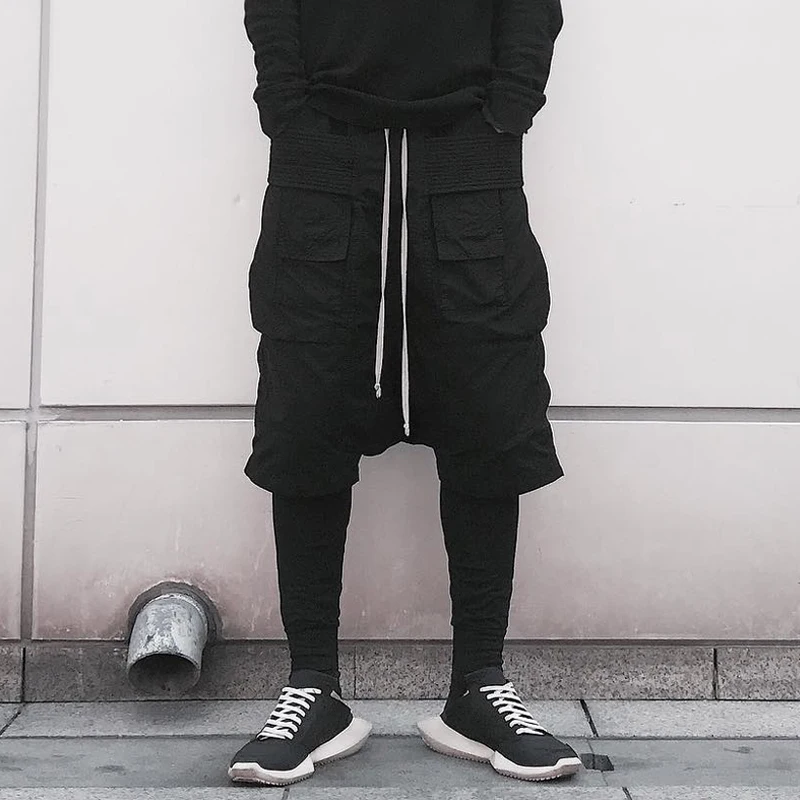 High Street Brand Rick Men Classic Black Shorts Streetwear Owens Pants Techwear Cargo Pants Sweatpants Men's Clothing