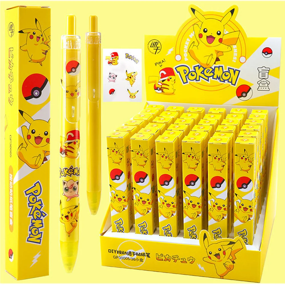 

Покемон аниме мультфильм Kawaii Pikachu Neutra черная ручка Diy Водонепроницаемая наклейка искусственная детская игрушка Подарки на день рождения