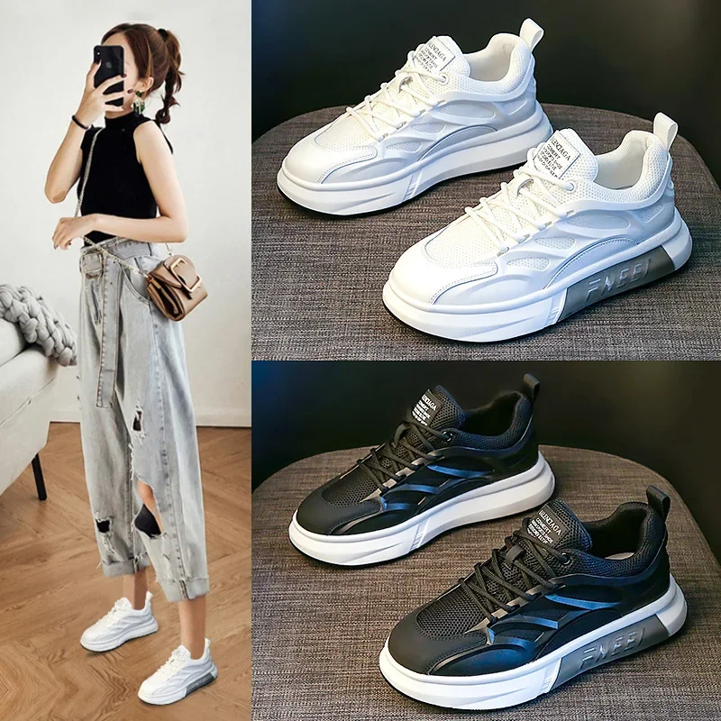 

Leather dad shoes for women in autumn and winter, new plush shoes, breathable sneakers, casual small white shoes for women