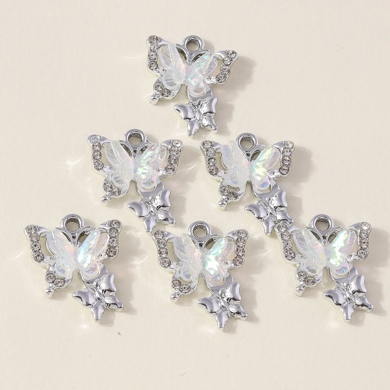 Leslie 10 шт. 16x19 мм блестящие хрустальные подвески-бабочки подвески для изготовления