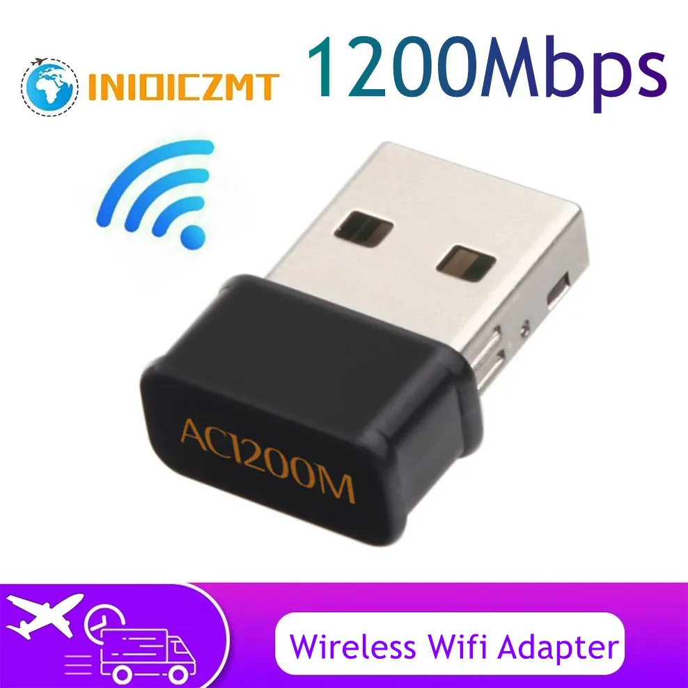 

INIOICZMT 1200 Мбит/с, 2,4G и телефон, двухдиапазонный USB Беспроводной Wi-fi адаптер RTL8811/RTL8812 802.11AC, высокоскоростная сетевая карта для ноутбука