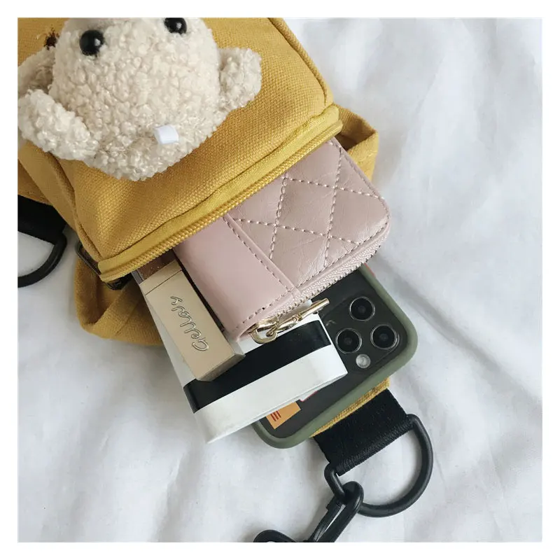 New Cartoon Children's Canvas Crossbody Bag Cute Kids Fashion Coin Purse Wallet Handbags Lovely Boys and Girls Mini Shoulder Bag