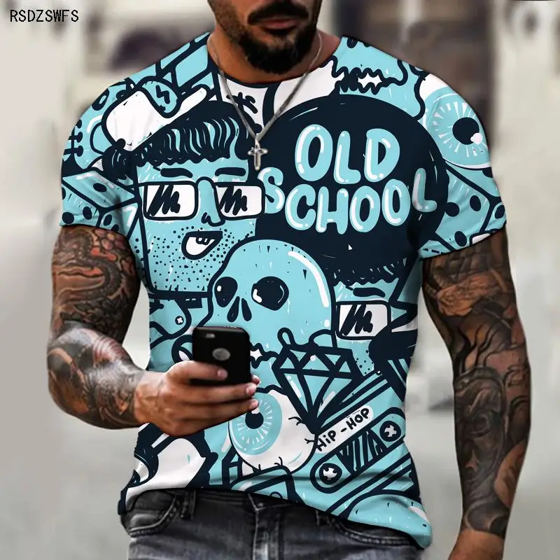 

Summer 2021 Men's 3D Printing Shirts Oversized Men's O-neck Shirts Casual and Sportswear Street Printing