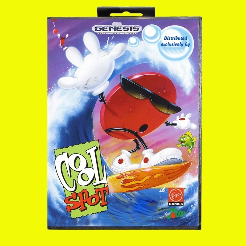 Cool Spot MD Game Card 16 Bit with US Box for Sega Megadrive Genesis Video Console Cartridge