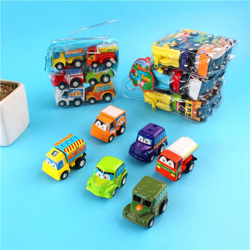 

6pcs Car Model Toy Pull Back Car Toys Mobile Vehicle Fire Truck Taxi Model Kid Mini Cars Boy Toys Gift Diecasts Toy for Children